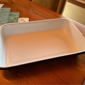 White Enamel Baking Dish